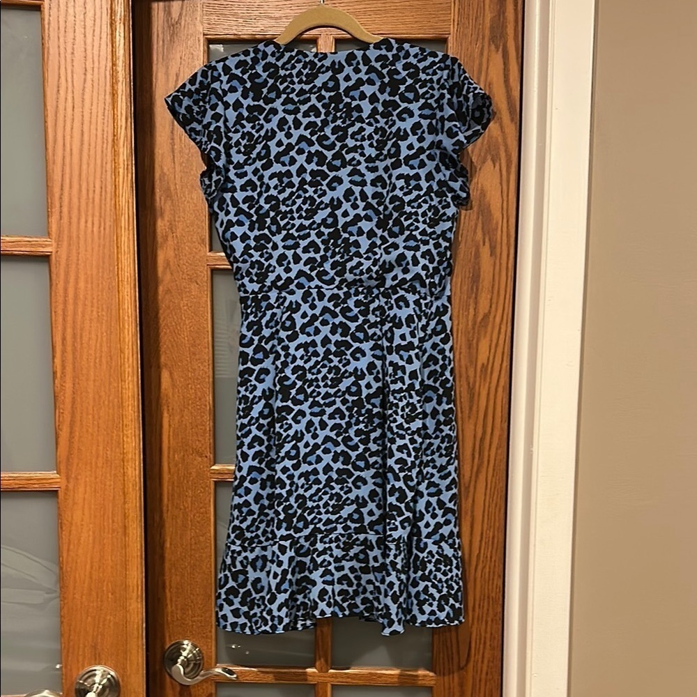 Banana Republic Blue Ruffled Wrap Mini Dress - Picture 4 of 8